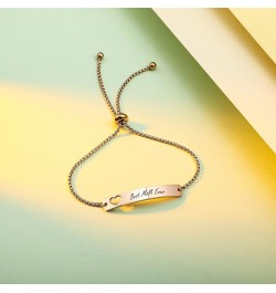 Personalized Bar Heart Bracelet Customized Engraving Name Date ID for Women Girlfriend Stainless Steel Adjustable Anklet Link...