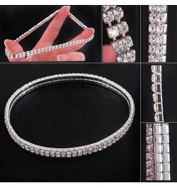 Heart Rhinestone Ankle Bracelets for Women, Adjustable Silver Shiny Tennis Anklets, Twinkle Cubic Zircon Diamond Anklet Foot ...