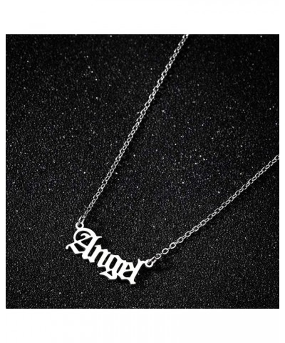 Personalized Name Pendant Necklace,Old English Font Custom Handmade Script Initial Nameplate Necklace Jewelry Gift for Girls ...