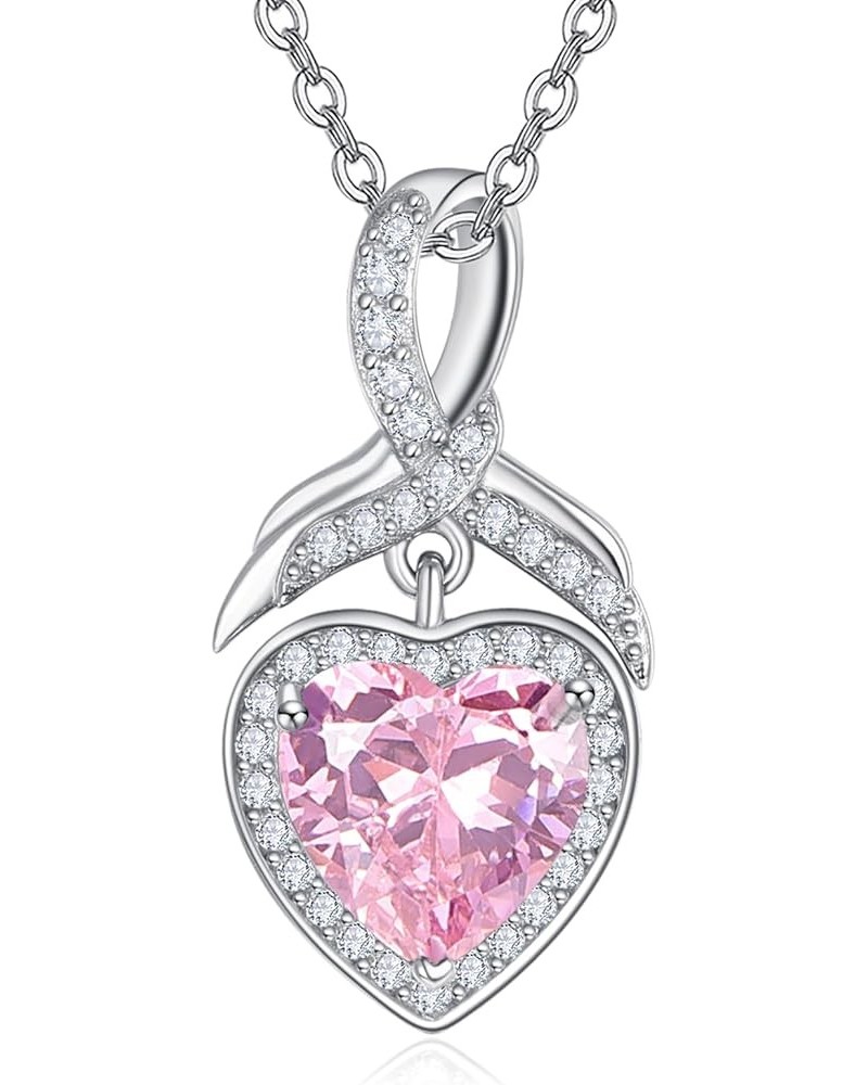 Heart Necklace for Women January Birthstone Necklace 925 Sterling Silver 4 Carat Cubic Zirconia Necklace Birthstone Jewelry G...