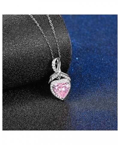 Heart Necklace for Women January Birthstone Necklace 925 Sterling Silver 4 Carat Cubic Zirconia Necklace Birthstone Jewelry G...