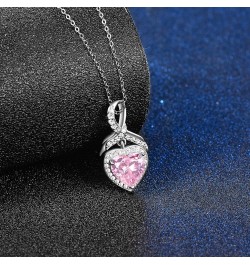 Heart Necklace for Women January Birthstone Necklace 925 Sterling Silver 4 Carat Cubic Zirconia Necklace Birthstone Jewelry G...