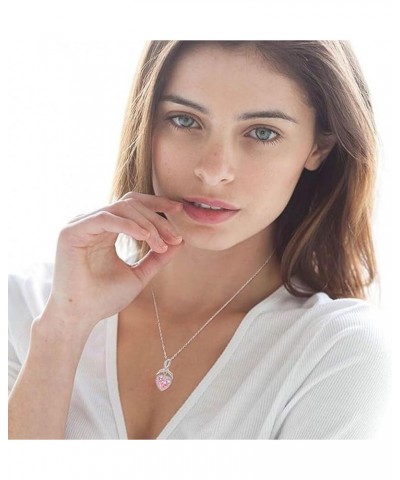 Heart Necklace for Women January Birthstone Necklace 925 Sterling Silver 4 Carat Cubic Zirconia Necklace Birthstone Jewelry G...