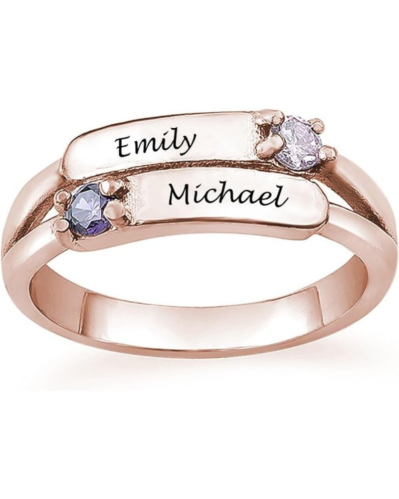 Custom Name Ring For Women Girls,Personalized Engraved Ring Zirconia Stones Ring Promise/Wedding/Valentine'S Day Jewelry Gift...