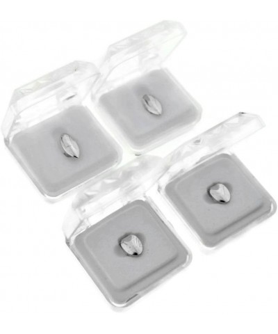 Vampire Fang Set Top Upper Fangs Plus Two Bottom Caps Plain Silver Tone Dracula Teeth Grills Combo $25.64 Body Jewelry