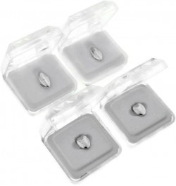 Vampire Fang Set Top Upper Fangs Plus Two Bottom Caps Plain Silver Tone Dracula Teeth Grills Combo $25.64 Body Jewelry