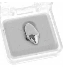 Vampire Fang Set Top Upper Fangs Plus Two Bottom Caps Plain Silver Tone Dracula Teeth Grills Combo $25.64 Body Jewelry