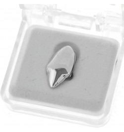 Vampire Fang Set Top Upper Fangs Plus Two Bottom Caps Plain Silver Tone Dracula Teeth Grills Combo $25.64 Body Jewelry