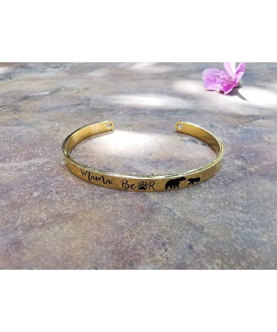 Inspirational Cuff Bracelets for Women Girl 18K Gold Mama Bear 1 Cub $10.00 Bracelets