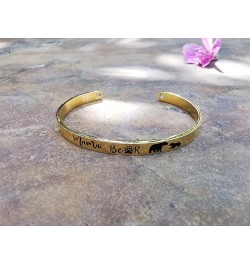 Inspirational Cuff Bracelets for Women Girl 18K Gold Mama Bear 1 Cub $10.00 Bracelets