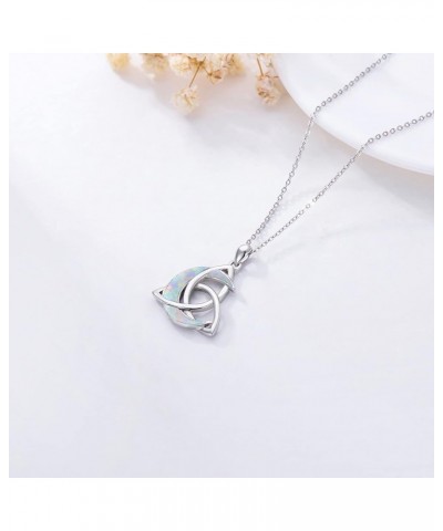 Trinity Knot Necklace 925 Sterling Silver Celtic Pendant Moon Jewelry Gifts for Women Hypoallergenic Necklace for Sensitive N...