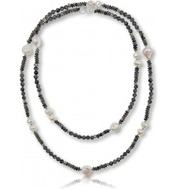 34" Elegant Gemstone & Cultured Freshwater Pearls Necklace with Silver-tone Accents Labradorite $15.46 Necklaces