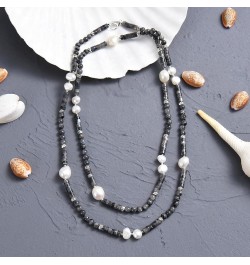 34" Elegant Gemstone & Cultured Freshwater Pearls Necklace with Silver-tone Accents Labradorite $15.46 Necklaces