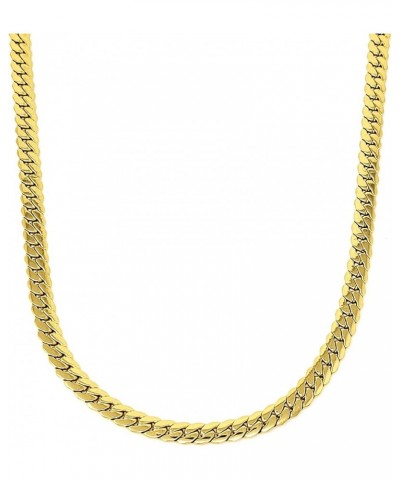 Miami Cuban Chain 316L Stainless Steel Flat 4.5mm, 6mm, 8mm 16", 18", 20", 24" Necklace in Yellow Gold, Silver Color 8mm 20" ...