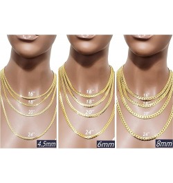 Miami Cuban Chain 316L Stainless Steel Flat 4.5mm, 6mm, 8mm 16", 18", 20", 24" Necklace in Yellow Gold, Silver Color 8mm 20" ...