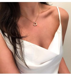 Open Heart Necklace for Women Floating Heart Necklace Hypoallergenic Simple Heart Necklace For Girls I Love You Necklace (Gol...