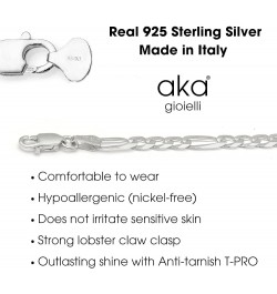 Italian 925 Sterling Silver 5mm Diamond-Cut Figaro Link Chain - Solid Sterling Silver Necklace for Men and Women - Made in It...