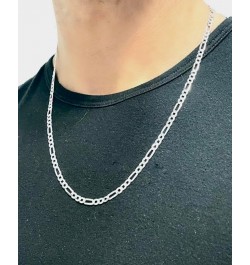 Italian 925 Sterling Silver 5mm Diamond-Cut Figaro Link Chain - Solid Sterling Silver Necklace for Men and Women - Made in It...