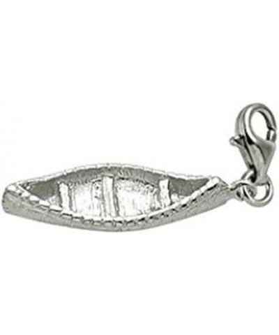 Canoe Charm with Lobster Claw Clasp, Charms for Bracelets and Necklaces White Gold $26.06 Bracelets