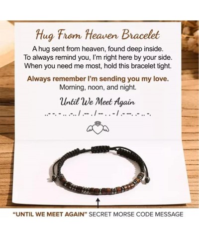 Hug from Heaven Morse Code Bracelet, Hugs from Heaven Morse Code Bracelets for Men and Women,Hugs Bracelet with Black Hematit...