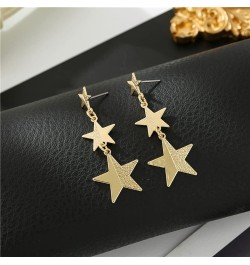 14k Gold Star Long Tassel Dangle Earrings Gold Silver Meteor Lucky Star Drop Earrings Hypoallergenic Lightweight Pentagram Ea...