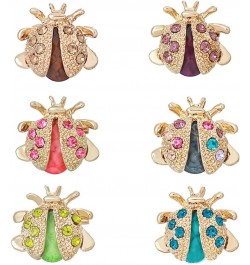 Cute Beetles Brooches for Women - 6Pcs Colorful Insect Themes with Gold Tone Brooch Pins Jewelry Gifts for Men and Girls 6Pcs...