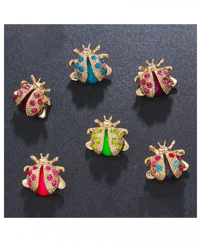 Cute Beetles Brooches for Women - 6Pcs Colorful Insect Themes with Gold Tone Brooch Pins Jewelry Gifts for Men and Girls 6Pcs...