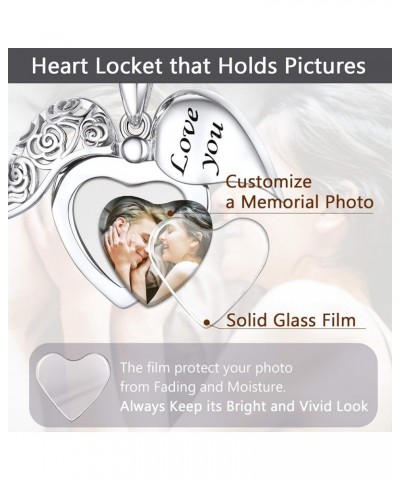 Personalized & Engraved Locket Necklace with 18" Chain -Angel Wings Locket, Custom Heart Locket Pendant That Holds Picture, S...