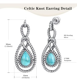 Turquoise Earrings for Women Celtic Knot Dangle Earrings Hypoallergenic Turquoise Jewelry Gift for Women Girls Turquoise $13....