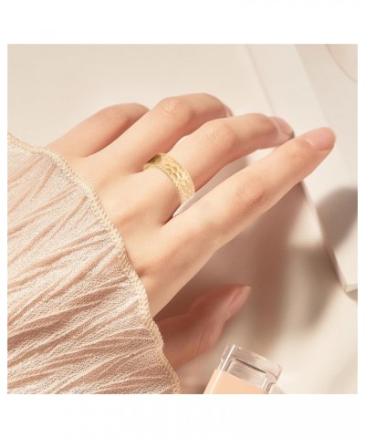 14K Gold Plated Chunky Open Rings for Women Men Adjustable Ring Fashion Personality Statement Rings Simple Stackable Band Knu...