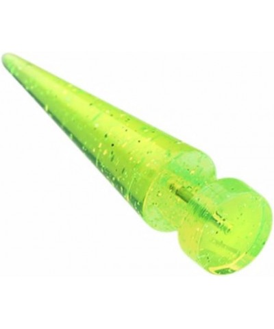 Glitter Shimmer UV Acrylic WildKlass Fake Tapers (Sold as Pair) 18 GA, 6mm, 6mm ball size, Green $8.95 Body Jewelry