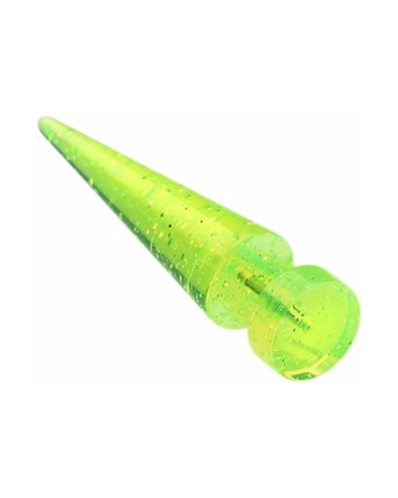 Glitter Shimmer UV Acrylic WildKlass Fake Tapers (Sold as Pair) 18 GA, 6mm, 6mm ball size, Green $8.95 Body Jewelry