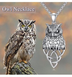 Eagle/Owl/Lion S925 Sterling Silver Necklace Owl/Eagle/Lion Jewelry for Men 3D Winged Eagle/Owl Sterling Silver Pendant, 3D E...