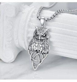 Eagle/Owl/Lion S925 Sterling Silver Necklace Owl/Eagle/Lion Jewelry for Men 3D Winged Eagle/Owl Sterling Silver Pendant, 3D E...