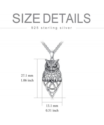 Eagle/Owl/Lion S925 Sterling Silver Necklace Owl/Eagle/Lion Jewelry for Men 3D Winged Eagle/Owl Sterling Silver Pendant, 3D E...