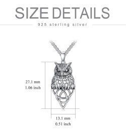 Eagle/Owl/Lion S925 Sterling Silver Necklace Owl/Eagle/Lion Jewelry for Men 3D Winged Eagle/Owl Sterling Silver Pendant, 3D E...