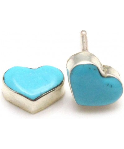 Zuni Turquoise Heart Stud Earrings by Booqua | 3/8" x 1/4 $17.15 Earrings