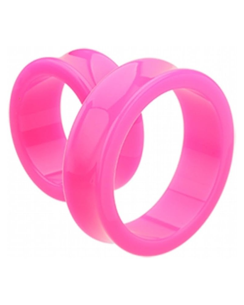 Supersize Neon Colored Acrylic Double Flared Ear Gauge WildKlass Tunnel Plug (Sold as Pairs) 1-5/8" (41mm) Pink $10.92 Body J...