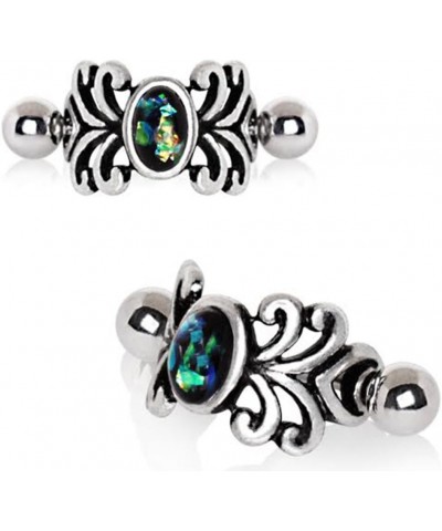 Dark Opal 316L Stainless Steel Medieval Design Vine WildKlass Cartilage Cuff Earring $9.71 Body Jewelry