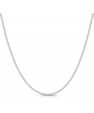 Sterling Silver Cuban Link Chain for Women, 0.8MM 1MM 1.2MM 1.6MM 1.8MM 2.0MM Width 16" 18" 20" 22" 24" Length 18 Inches 2.0M...