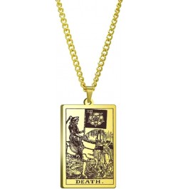 Tarot Card Necklace for Women/Men - Hip Hop Jewelry - Tarot Necklace - Gold Tarot Card Jewelry - Steel Rider Waite Tarot Chai...