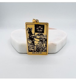 Tarot Card Necklace for Women/Men - Hip Hop Jewelry - Tarot Necklace - Gold Tarot Card Jewelry - Steel Rider Waite Tarot Chai...