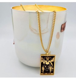 Tarot Card Necklace for Women/Men - Hip Hop Jewelry - Tarot Necklace - Gold Tarot Card Jewelry - Steel Rider Waite Tarot Chai...