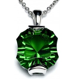 P8815 Fancy Cut 14x14mm 11Ct Mt. St. Helen Green Helenite Sterling Silver Pendant $43.94 Pendants