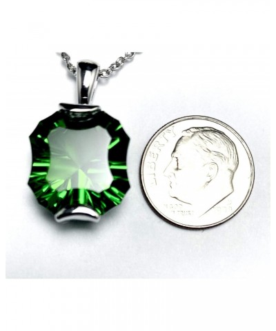 P8815 Fancy Cut 14x14mm 11Ct Mt. St. Helen Green Helenite Sterling Silver Pendant $43.94 Pendants