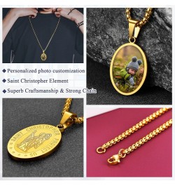 Saint Michael Necklace, Stainless Steel/18K Gold Plated St Michael the Archangel Pendant Amulet for Men Women with Gift Packa...