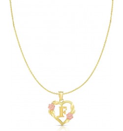 10k Yellow and Rose Gold A-Z Initial Heart Pendant with Optional Necklace F with Necklace $31.24 Necklaces