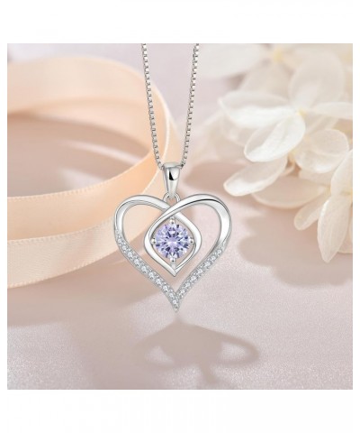 Heart Birthstone Necklace for Women 925 Sterling Silver Necklace Love Heart Pendant Birthstones Jewelry Gift Alexandrite $26....