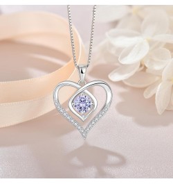 Heart Birthstone Necklace for Women 925 Sterling Silver Necklace Love Heart Pendant Birthstones Jewelry Gift Alexandrite $26....