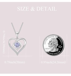 Heart Birthstone Necklace for Women 925 Sterling Silver Necklace Love Heart Pendant Birthstones Jewelry Gift Alexandrite $26....